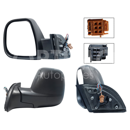 PEUGEOT PARTNER 2013 2014 2015 2016 2017 2018 2019 2020 2021 2022 2023 2024 ESPEJO IZQ ELECT NEGRO POROSO C/DESEM (5PINES) (RIFTER 20-23 ACTIVE)