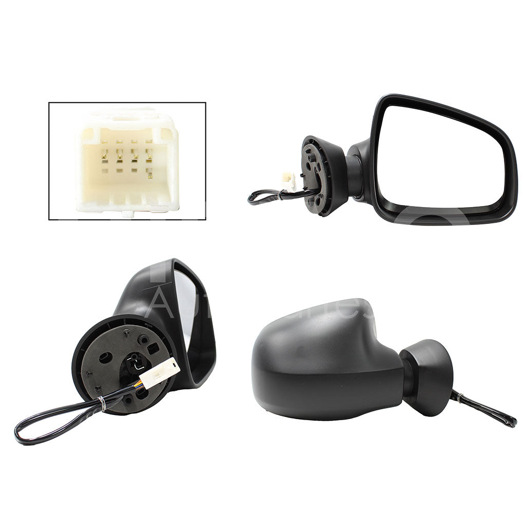 RENAULT DUSTER 2013 2014 2015 2016 ESPEJO DER ELECT NEGRO POROSO C/DESEMPAÑANTE (5PINES) (SANDERO-STEPWAY 10-15)