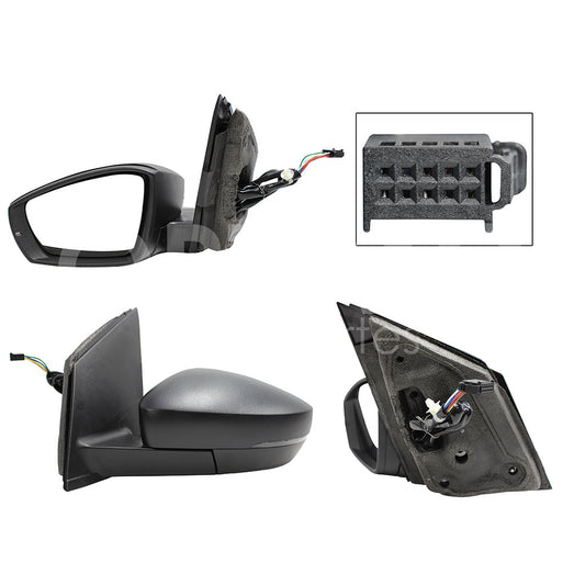 VOLKSWAGEN VENTO 2016 2017 2018 2019 2020 2021 2022 ESPEJO IZQ ELECT NEGRO POROSO C/LUZ DIRECCIONAL C/DESEMPAÑANTE (6PINES) (POLO 13-22)