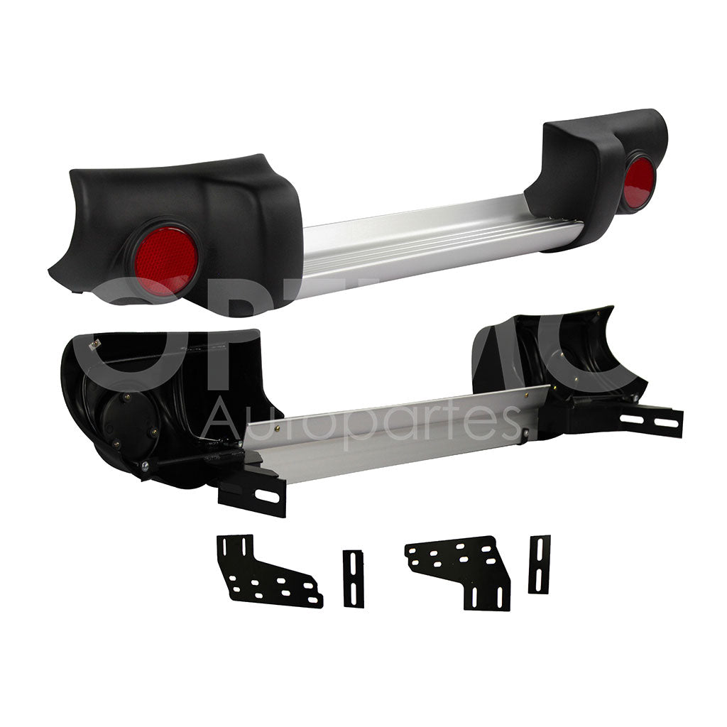 MITSUBISHI L200 2011 2012 2013 2014 2015 DEFENSA TRASERA NEGRA C/GRIS COMPLETA C/MICAS Y BRACKS