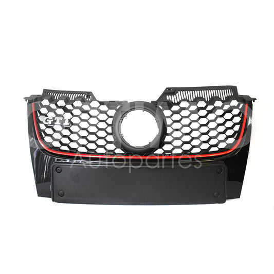 VOLKSWAGEN BORA GLI 2006 2007 2008 2009 2010 PARRILLA NEGRA C/FILO ROJO (GOLF GTI 07-09) PORTA PLACA EUROPEO