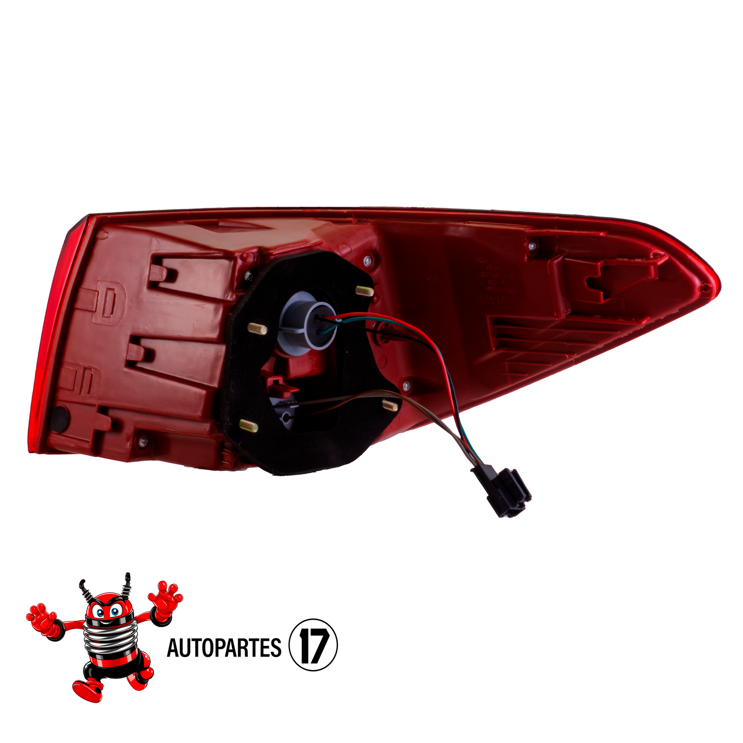 Calavera Izquierda Exterior Compatible con Rio Sedan 4 Puertas 2018 2019 202 2021 2022 2023 | Rojo Blanco | Sin Arnes (FCNA0112) |