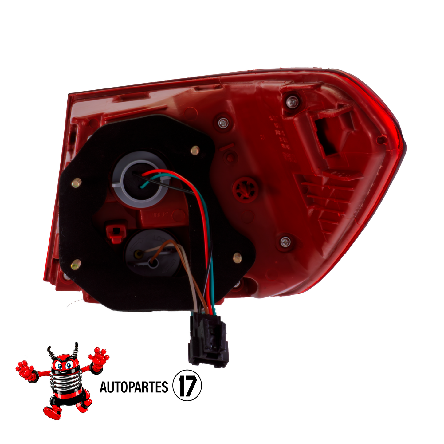 Calavera Izquierda Exterior Compatible con Rio Sedan 4 Puertas 2018 2019 202 2021 2022 2023 | Rojo Blanco | Sin Arnes (FCNA0112) |