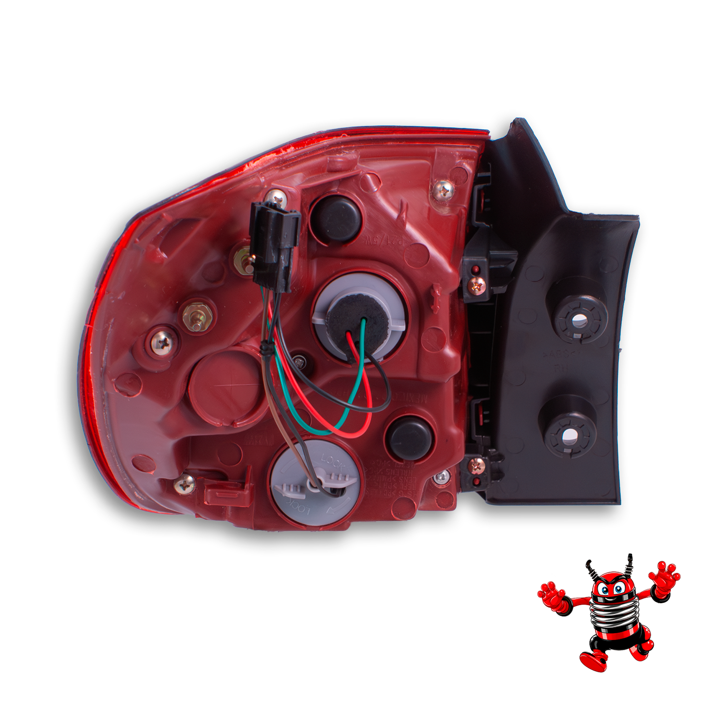 Calavera Exterior Derecha Compatible con Rio H-Back 5 Puertas 2018, 2019, 2020, 2021, 2022 y 2023 | Rojo Blanco | Sin Arnes (FCNA0121)
