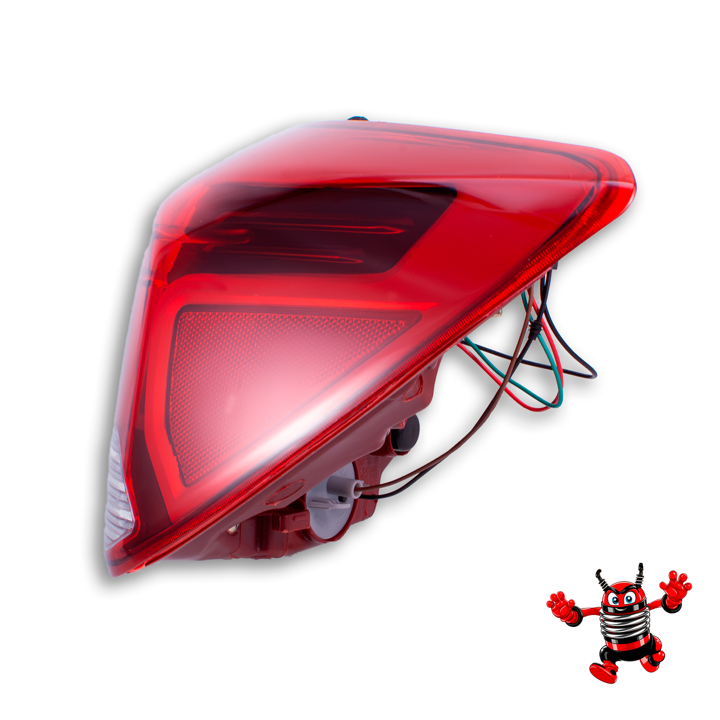 Calavera Exterior Derecha Compatible con Rio H-Back 5 Puertas 2018, 2019, 2020, 2021, 2022 y 2023 | Rojo Blanco | Sin Arnes (FCNA0121)