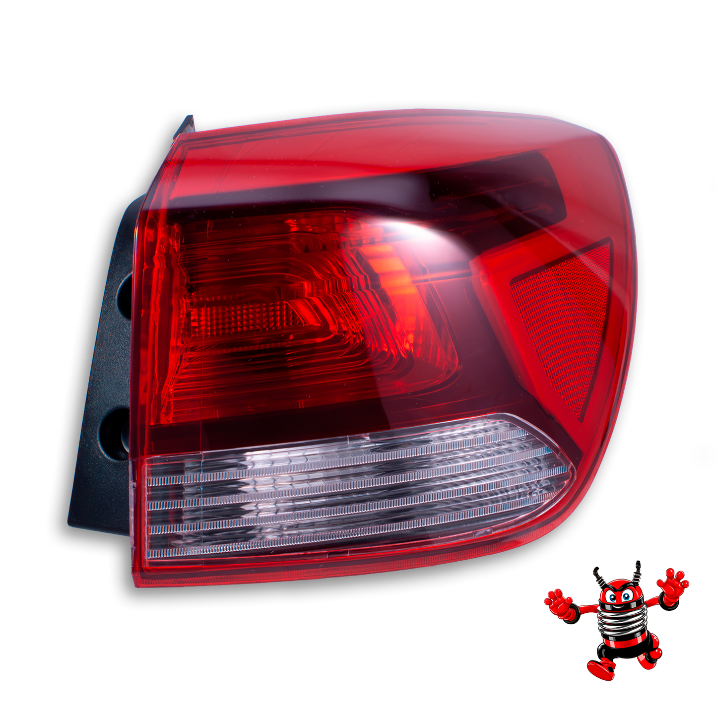 Calavera Exterior Derecha Compatible con Rio H-Back 5 Puertas 2018, 2019, 2020, 2021, 2022 y 2023 | Rojo Blanco | Sin Arnes (FCNA0121)