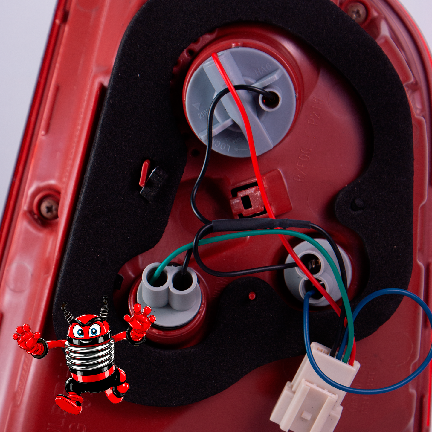 Calavera Derecho Interior Compatible con Rio H-BACK 5 Puertas 2018 2019 202 2021 2022 2023 | Rojo Blanco | Con Arnes |