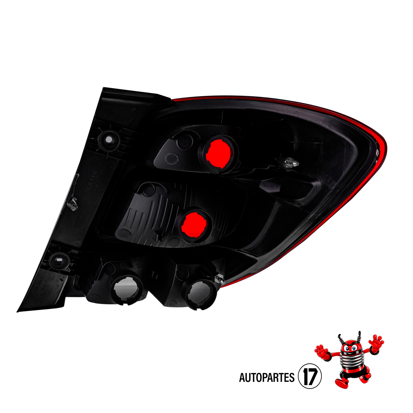 Calavera Izquierda compatible con Beat Sedan 4 Puertas 2018 2019 2020 2021 | Sin Arnes | Color Rojo y Blanco |
