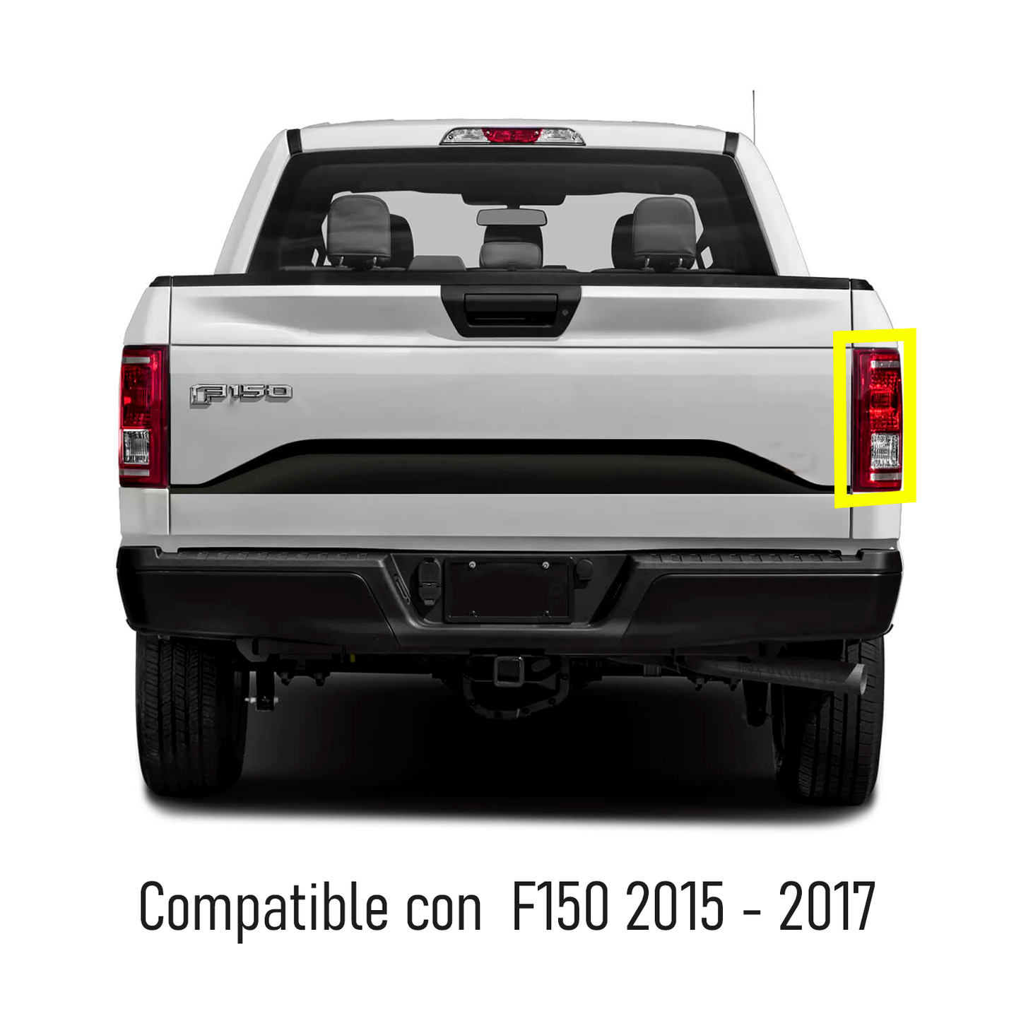 Calavera Derecha Compatible con F-150 2015-2017 S/ARNES (BLANCO/ROJO/BLANCO)