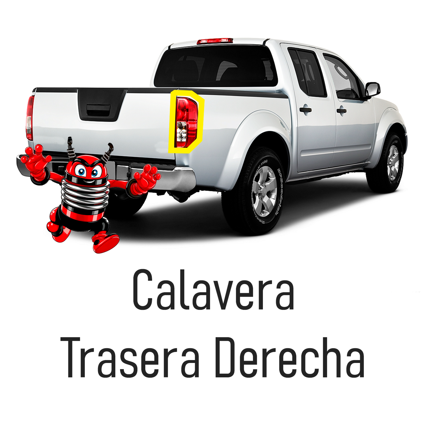 1998 - 2015  NISSAN FRONTIER CALAVERA DER C/ARNES CLARA (ROJO/BLANCO/BLANCO)