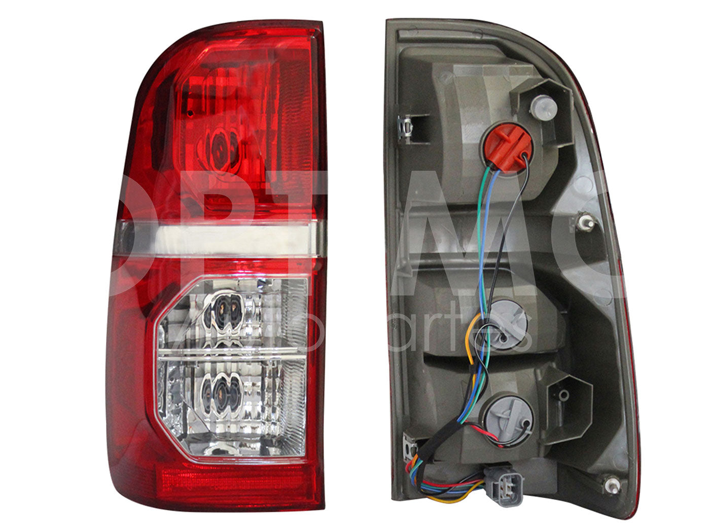 TOYOTA HILUX 2012 2013 2014 2015 CALAVERA IZQ C/ARNES (ROJO/BLANCO/BLANCO)