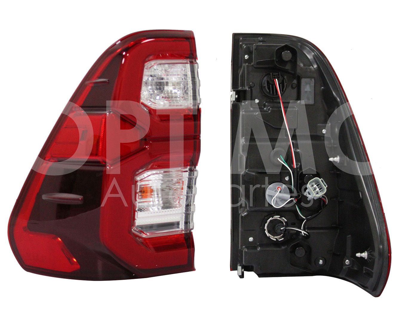 TOYOTA HILUX 4WD 2021 2022 2023 2024 CALAVERA IZQ C/ARNES C/LED C/DRL (DIESEL AT) (ROJO/BLANCO/BLANCO)