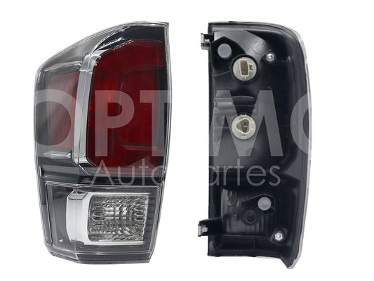 TOYOTA TACOMA 2019 2020 2021 2022 2023 CALAVERA IZQ S/ARNES C/SOQUET TRANSPARENTE FILOS NEGROS C/CROMO (ROJO/BLANCO)