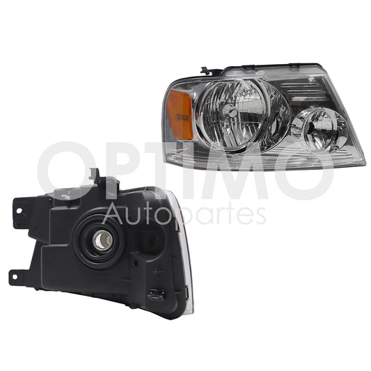 1997 - 2003  FORD F-150 FARO IZQ F/CROMADO LISO C/AJUSTES (F-250/LOBO/EXPEDITION 97-02)
