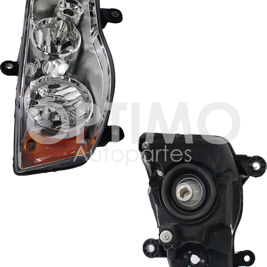 1994 - 2001  CHRYSLER / DODGE RAM 1500 FARO IZQ F/CROMADO C/CUARTO C/CARCAZA C/MICA AMBAR