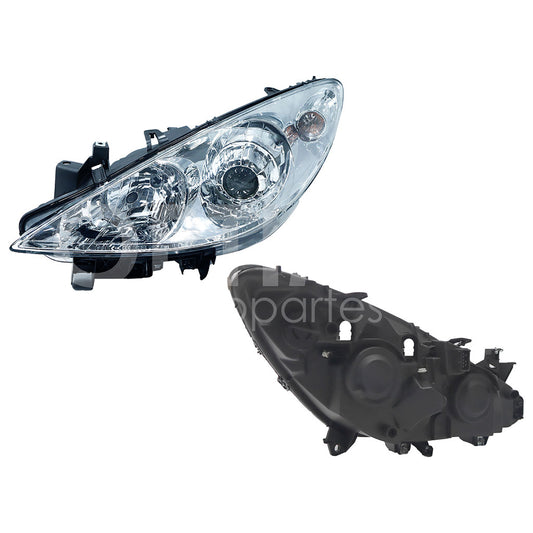 PEUGEOT PG-307 2006 2007 2008 2009 FARO IZQ FONDO CROMADO (SEDAN/H-BACK)