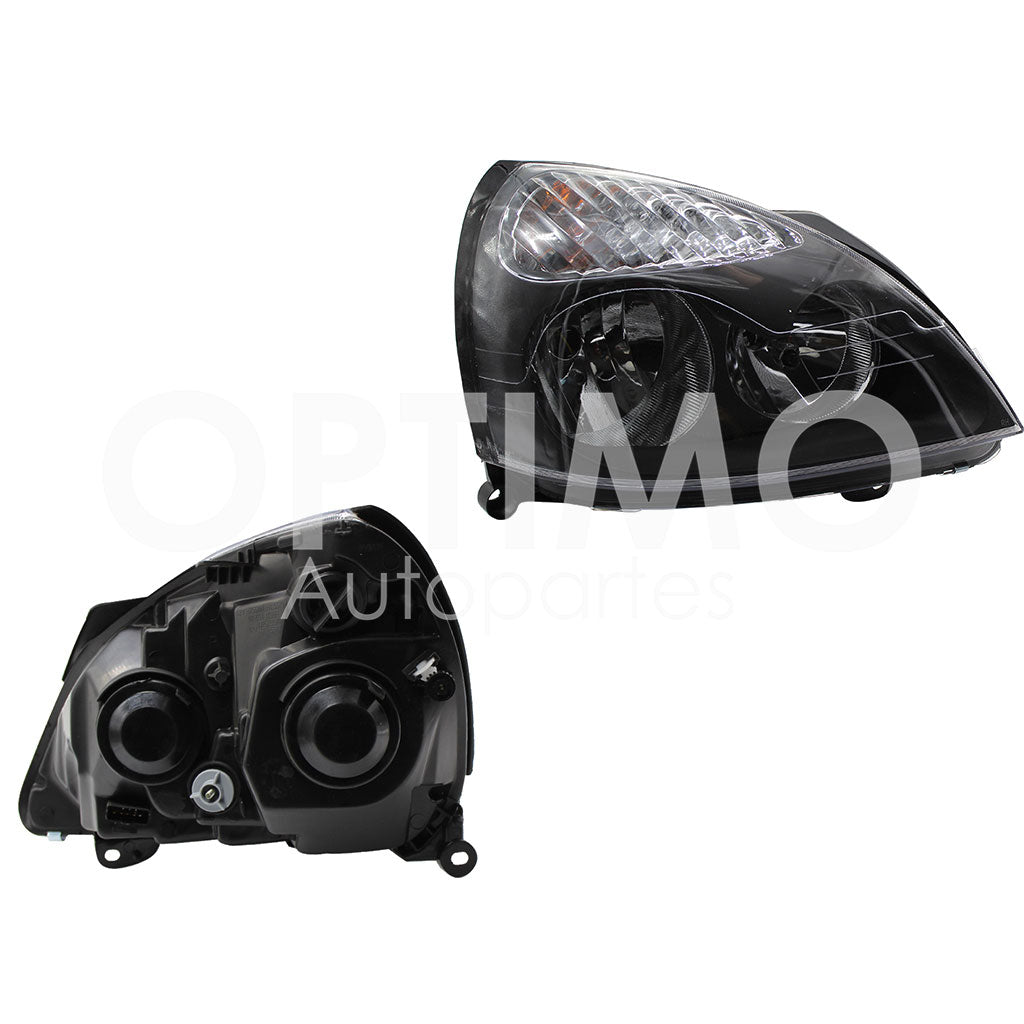RENAULT CLIO 2002 2003 2004 2005 2006 2007 2008 2009 2010 FARO DER F/CROMADO CON NEGRO