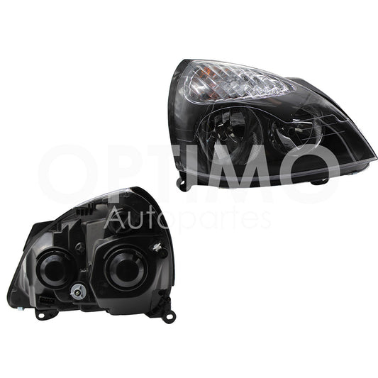 RENAULT CLIO 2002 2003 2004 2005 2006 2007 2008 2009 2010 FARO DER F/CROMADO CON NEGRO