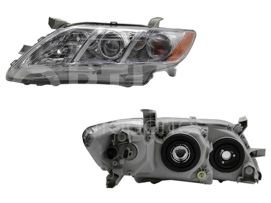 TOYOTA CAMRY 2007 2008 2009 FARO IZQ F/CROMADO C/LUPA C/MICA AMBAR (VERSION LE-XLE)