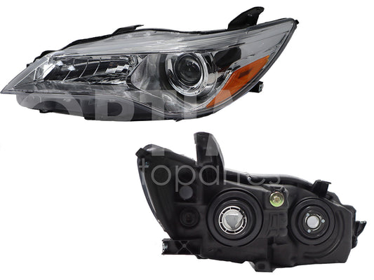 TOYOTA CAMRY 2015 2016 2017 FARO IZQ F/CROMADO C/LUPA C/MICA AMBAR