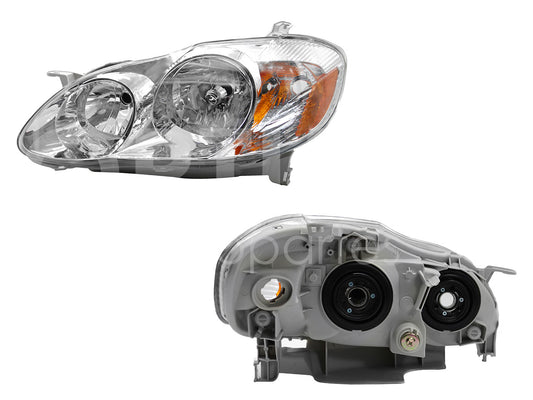 TOYOTA COROLLA 2003 2004 FARO IZQ F/CROMADO C/MICA AMBAR