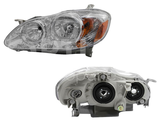 TOYOTA COROLLA 2005 2006 2007 2008 FARO IZQ F/CROMADO C/MICA AMBAR