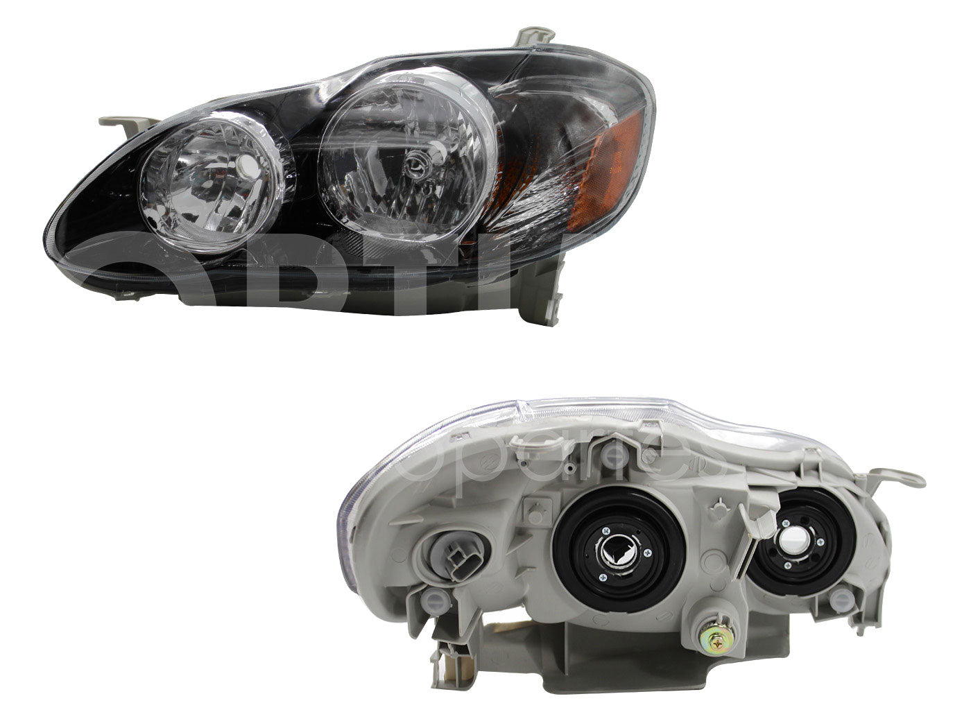 TOYOTA COROLLA 2005 2006 2007 2008 FARO IZQ F/NEGRO C/MICA AMBAR