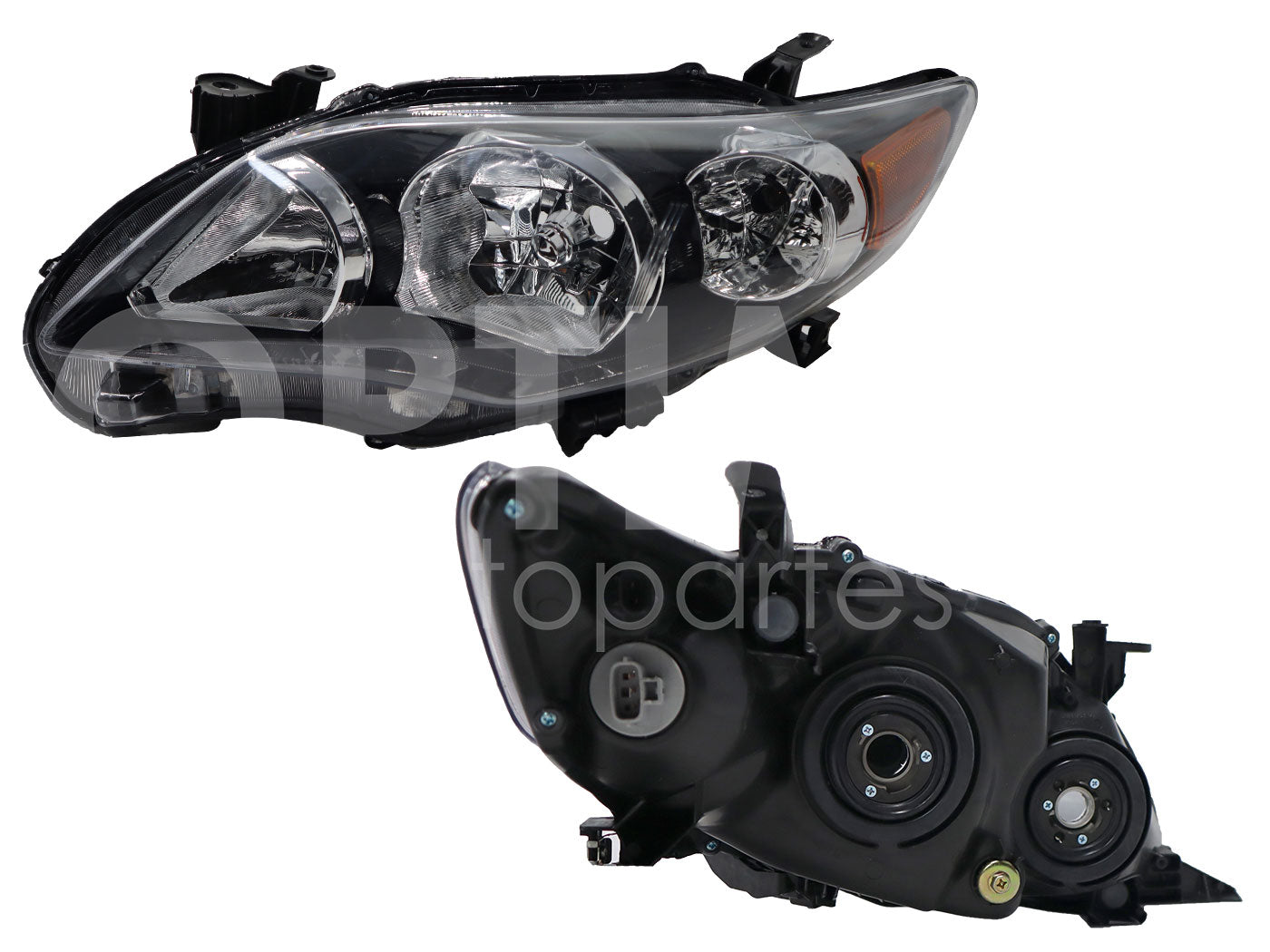 TOYOTA COROLLA 2011 2012 2013 FARO IZQ F/NEGRO C/MICA AMBAR