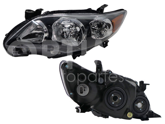 TOYOTA COROLLA 2011 2012 2013 FARO IZQ F/NEGRO C/MICA AMBAR