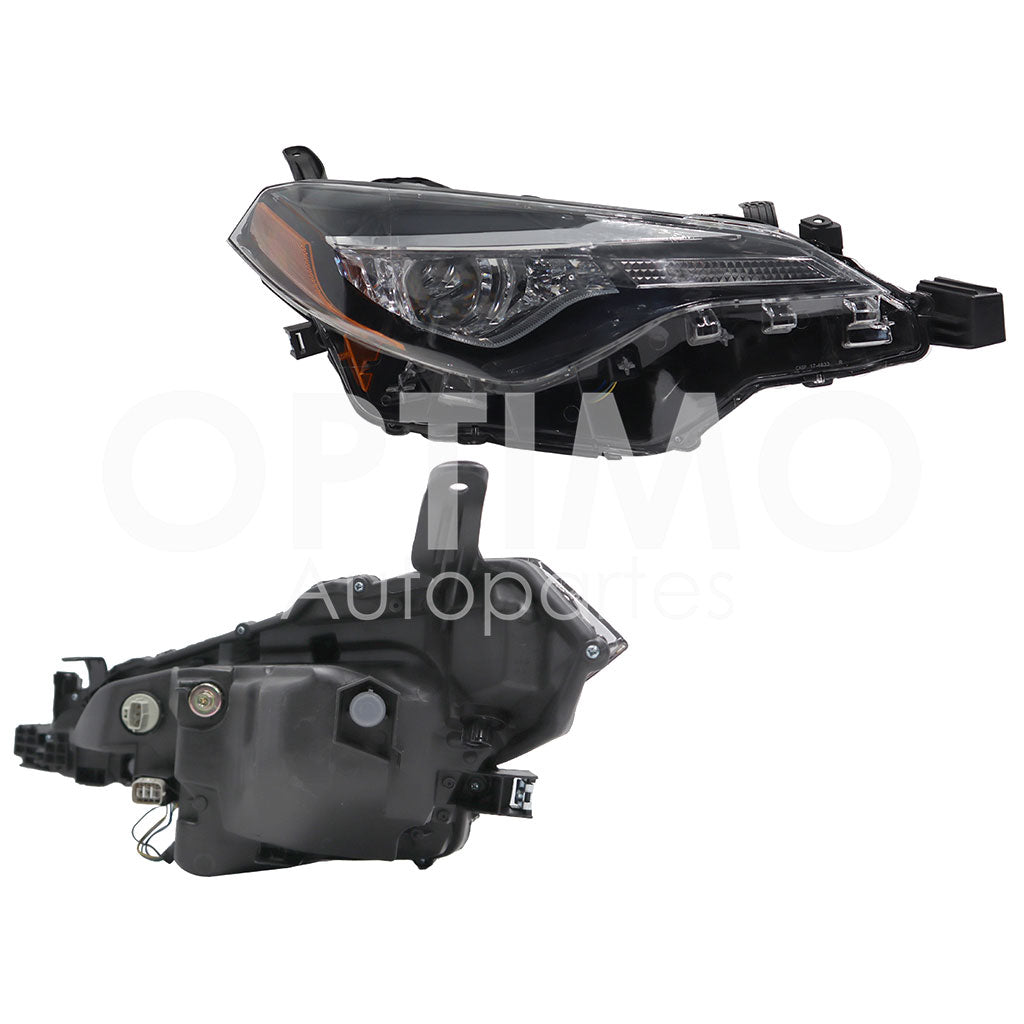 TOYOTA COROLLA LE 2017 2018 2019 FARO DER F/NEGRO C/LED C/LUPA C/MICA AMBAR