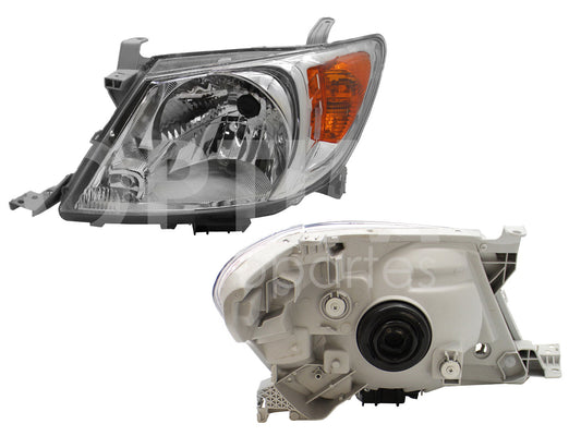 TOYOTA HILUX 2006 2007 2008 FARO IZQ F/CROMADO C/MICA AMBAR