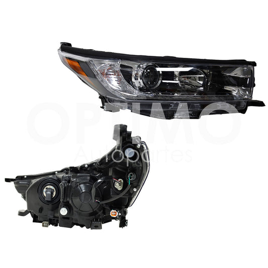 TOYOTA HIGHLANDER LIMITED 2017 2018 2019 FARO DER F/NEGRO C/LUPA C/DRL C/MICA AMBAR C/FILO CROMO Y NEGRO