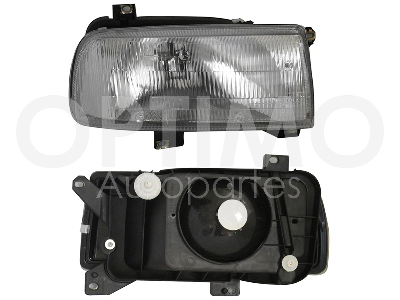 1993 - 1998  VOLKSWAGEN JETTA A3 FARO DER F/CROMADO C/BASE PLASTICO VIDRIO RAYADO
