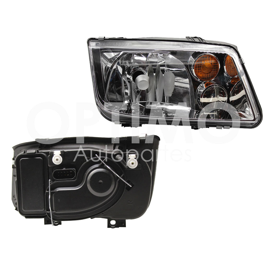 Faro Delantero Derecho compatible VW Jetta A4 1999 2000 2001 2002 2003 2004 2005 2006 2007 | Sin Lupa (Ambar) | Luz Ambar