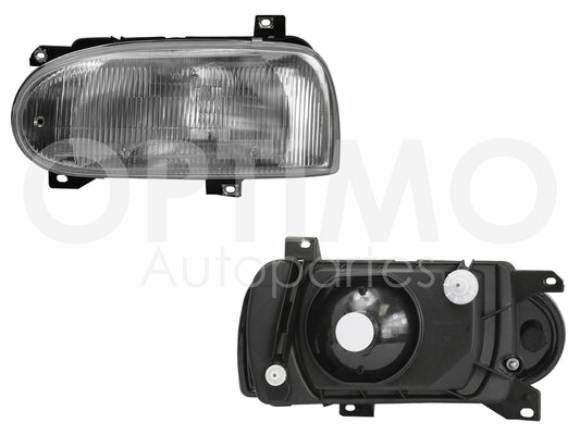 1993 - 1998  VOLKSWAGEN GOLF A3 FARO DER F/CROMADO C/BASE PLASTICO VIDIRO RAYADO