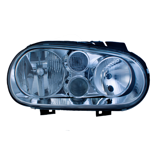 Faro Delantero Derecho VW Golf A41999 2000 2001 2002 2003 2004 2005 2006 2007 | Con Lupa | Con Foco |  Fondo Cromado | Vidrio Liso