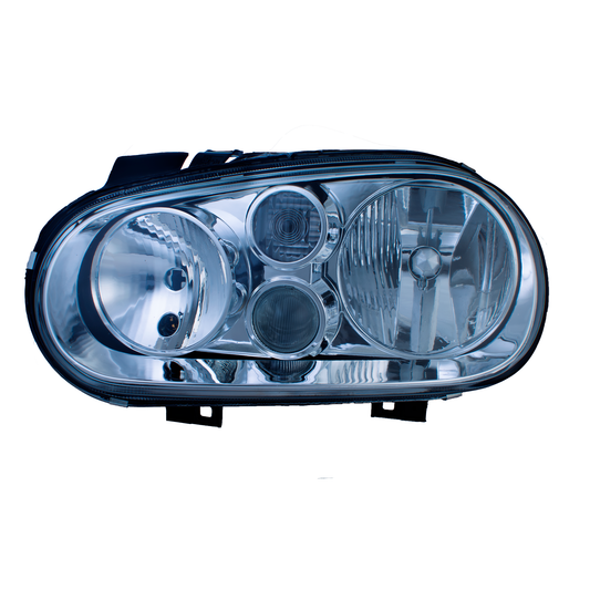 Faro Delantero Izquierdo VW Golf A41999 2000 2001 2002 2003 2004 2005 2006 2007 | Con Lupa | Con Foco |  Fondo Cromado | Vidrio Liso |