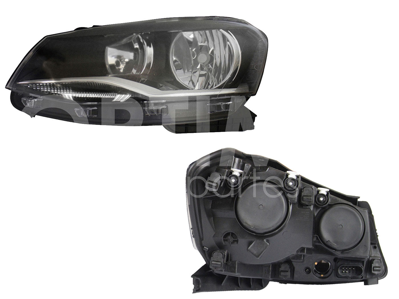 VOLKSWAGEN GOL 2013 2014 2015 2016 FARO IZQ F/NEGRO DOBLE AS (SAVEIRO 14-16) (SEDAN/H-BACK)