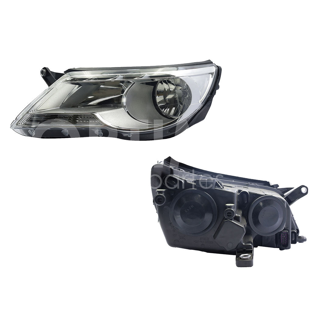 VOLKSWAGEN TIGUAN 2009 2010 2011 FARO IZQ FONDO CROMADO S/MOTOR