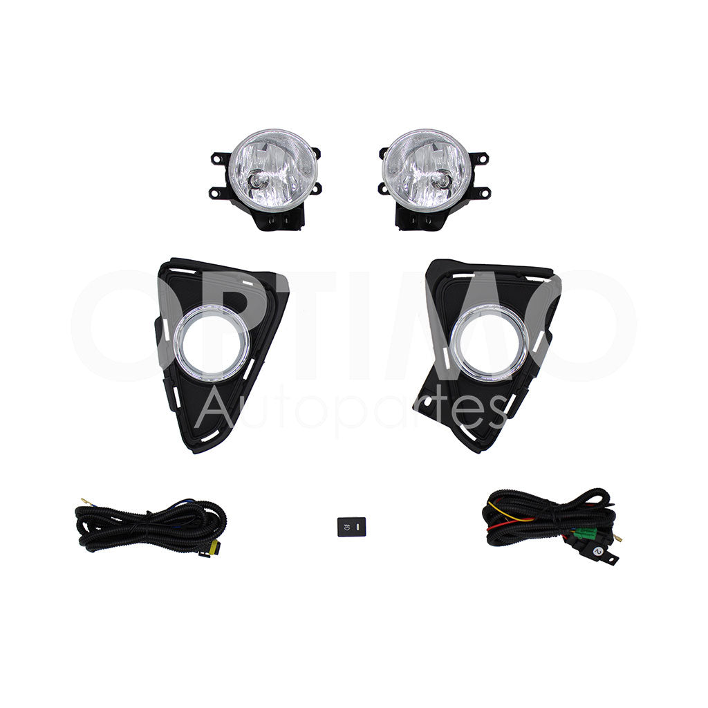 TOYOTA RAV-4 2016 2017 2018 KIT FARO AUX C/CABLES C/REJILLAS ARILLO CROMO C/FOCOS