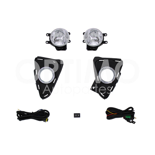 TOYOTA RAV-4 2016 2017 2018 KIT FARO AUX C/CABLES C/REJILLAS ARILLO CROMO C/FOCOS