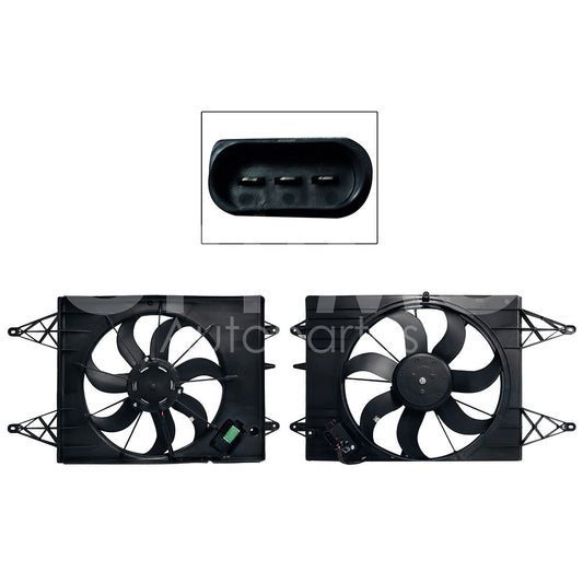 VOLKSWAGEN GOL 1.6L 2008 2009 2010 2011 2012 2013 2014 2015 2016 2017 2018 2019 2020 2021 MOTOVENTILADOR COMPLETO C/AIRE C/TOLVA 3PINES C/RESISTENCIA (SAVEIRO 10-23)