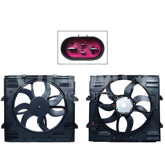 VOLKSWAGEN AMAROK 2.0L 2010 2011 2012 2013 2014 2015 2016 2017 2018 2019 2020 2021 2022 2023 MOTOVENTILADOR COMPLETO C/AIRE C/TOLVA 4PINES C/RESISTENCIA (MOTOR DC)